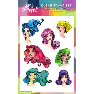 Jane Davenport Clear Stamps - Paper Doll Wigs